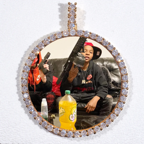 LARGE 3D CIRCLE CUSTOM PICTURE PENDANT