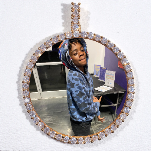 LARGE 3D CIRCLE CUSTOM PICTURE PENDANT