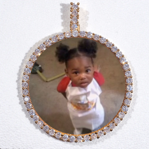 LARGE 3D CIRCLE CUSTOM PICTURE PENDANT