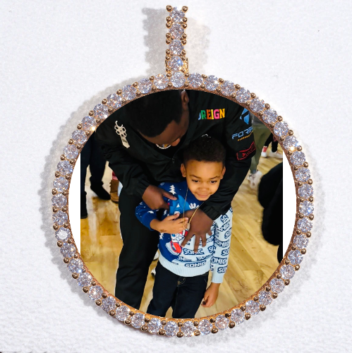 LARGE 3D CIRCLE CUSTOM PICTURE PENDANT