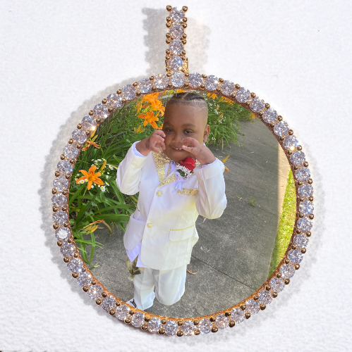 LARGE 3D CIRCLE CUSTOM PICTURE PENDANT
