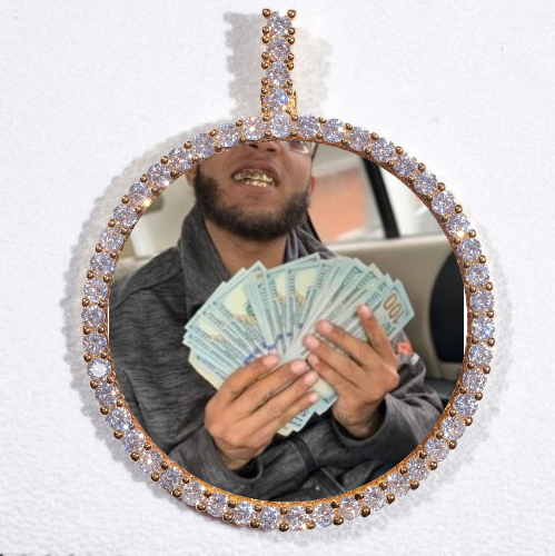 LARGE 3D CIRCLE CUSTOM PICTURE PENDANT