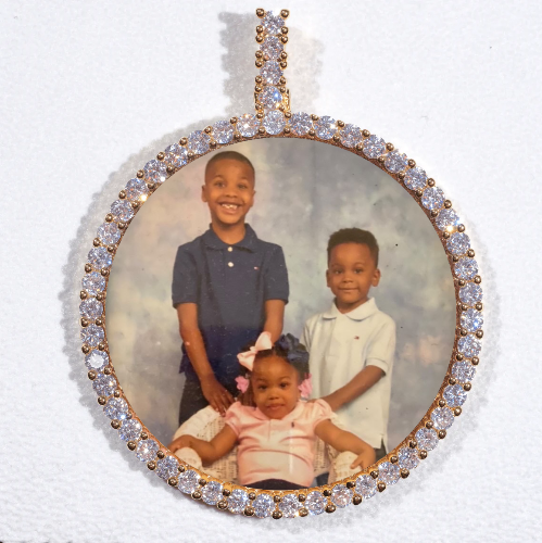 LARGE 3D CIRCLE CUSTOM PICTURE PENDANT