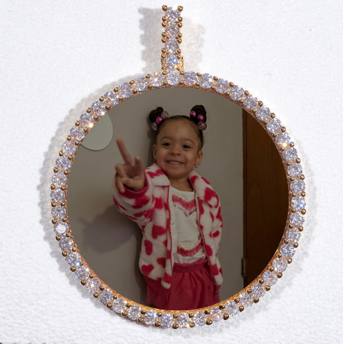 LARGE 3D CIRCLE CUSTOM PICTURE PENDANT