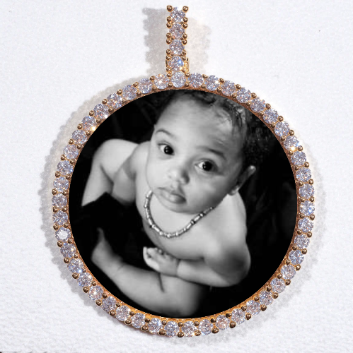 LARGE 3D CIRCLE CUSTOM PICTURE PENDANT