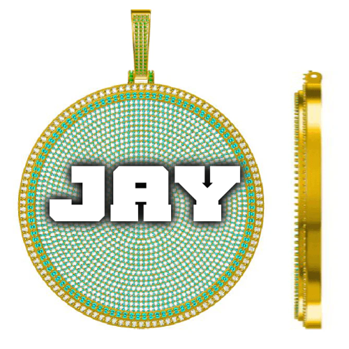 CUSTOM LETTER NECKLACE 3D BIG DISC