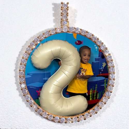 LARGE 3D CIRCLE CUSTOM PICTURE PENDANT