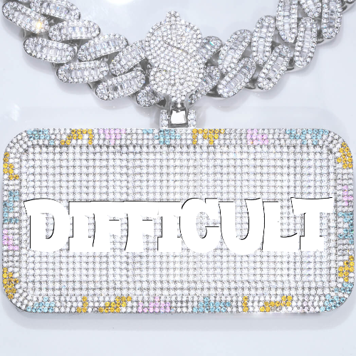 CUSTOM LETTER NECKLACE 3D COLORFUL SQUARE