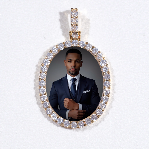 3D Oval Custom Picture Pendant