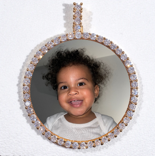 LARGE 3D CIRCLE CUSTOM PICTURE PENDANT