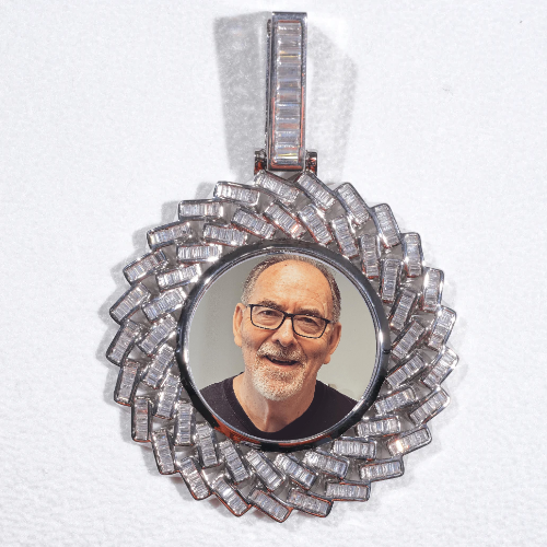 Large 3D Baguette Custom Picture Pendant