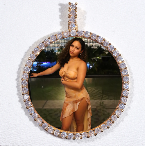 LARGE 3D CIRCLE CUSTOM PICTURE PENDANT