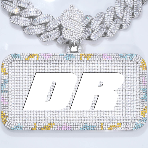 CUSTOM LETTER NECKLACE 3D COLORFUL SQUARE