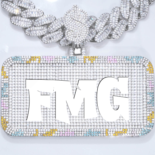 CUSTOM LETTER NECKLACE 3D COLORFUL SQUARE
