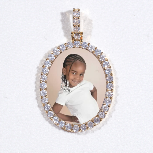 3D Oval Custom Picture Pendant
