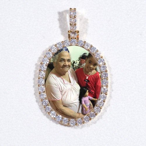 3D Oval Custom Picture Pendant