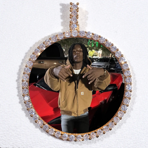 LARGE 3D CIRCLE CUSTOM PICTURE PENDANT