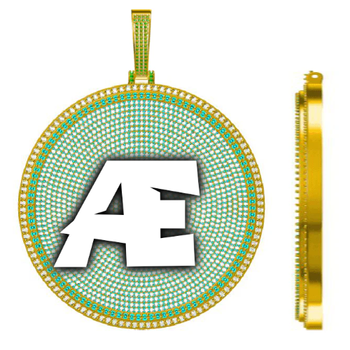 CUSTOM LETTER NECKLACE 3D BIG DISC