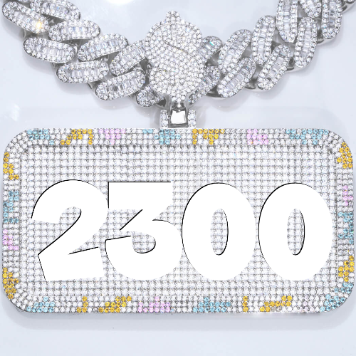 CUSTOM LETTER NECKLACE 3D COLORFUL SQUARE