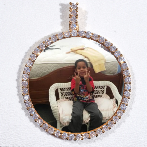 LARGE 3D CIRCLE CUSTOM PICTURE PENDANT