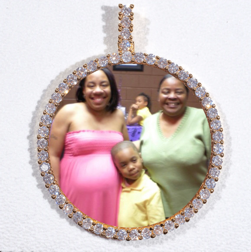 LARGE 3D CIRCLE CUSTOM PICTURE PENDANT