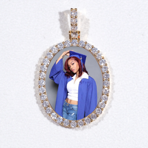 3D Oval Custom Picture Pendant