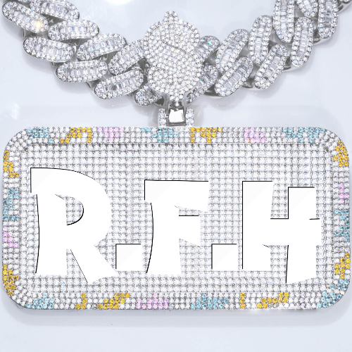 CUSTOM LETTER NECKLACE 3D COLORFUL SQUARE
