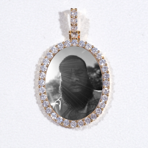 3D Oval Custom Picture Pendant