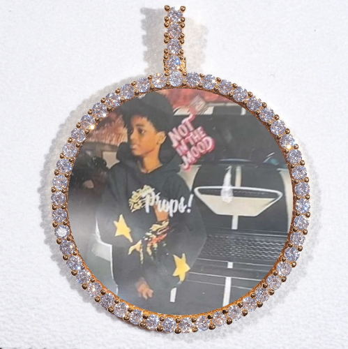 LARGE 3D CIRCLE CUSTOM PICTURE PENDANT