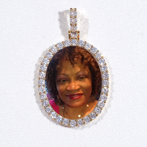 3D Oval Custom Picture Pendant