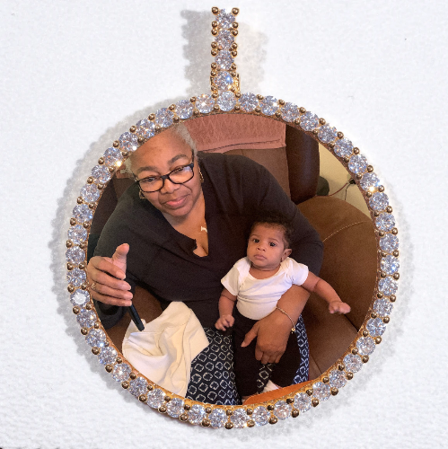 LARGE 3D CIRCLE CUSTOM PICTURE PENDANT