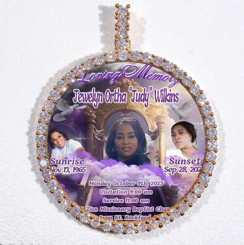 LARGE 3D CIRCLE CUSTOM PICTURE PENDANT