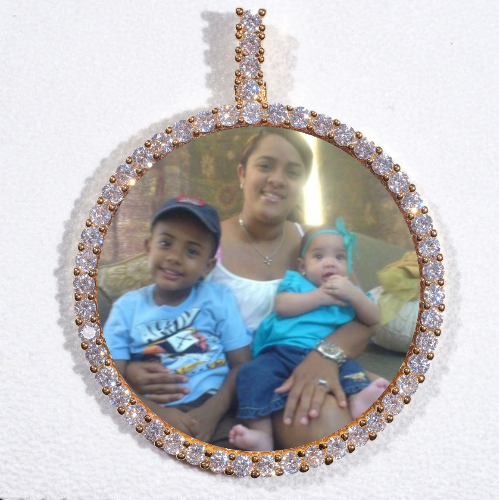 LARGE 3D CIRCLE CUSTOM PICTURE PENDANT