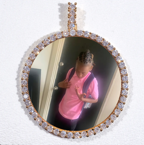 LARGE 3D CIRCLE CUSTOM PICTURE PENDANT