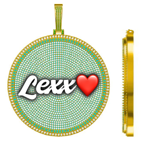 CUSTOM LETTER NECKLACE 3D BIG DISC