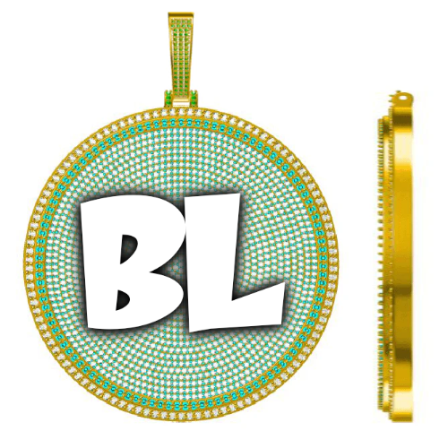 CUSTOM LETTER NECKLACE 3D BIG DISC