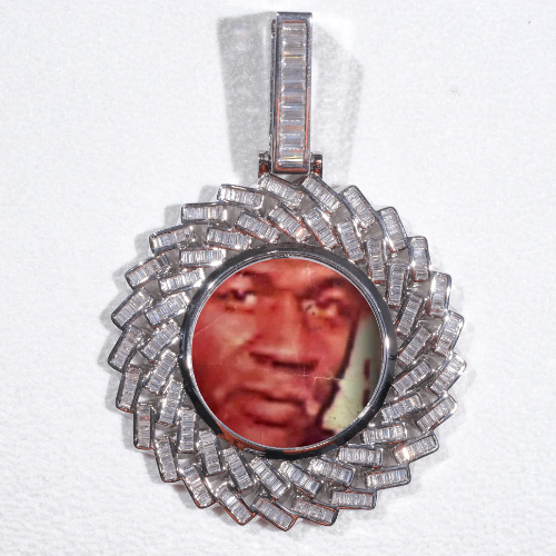 Large 3D Baguette Custom Picture Pendant