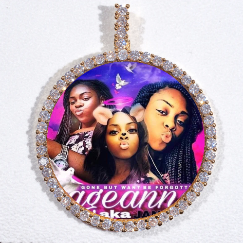 LARGE 3D CIRCLE CUSTOM PICTURE PENDANT