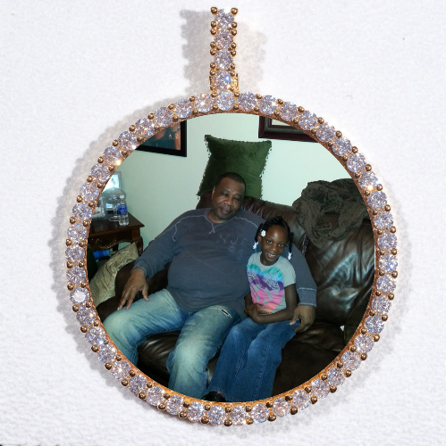 LARGE 3D CIRCLE CUSTOM PICTURE PENDANT