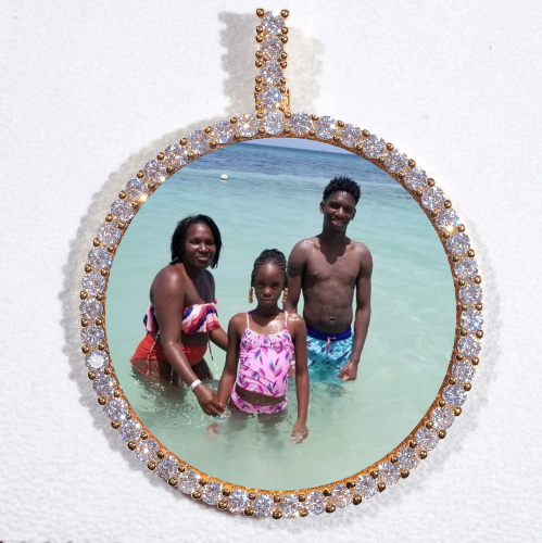 LARGE 3D CIRCLE CUSTOM PICTURE PENDANT