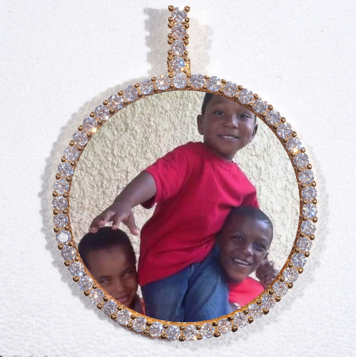 LARGE 3D CIRCLE CUSTOM PICTURE PENDANT