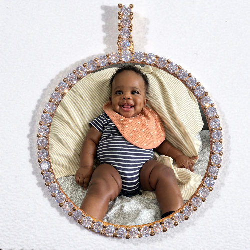 LARGE 3D CIRCLE CUSTOM PICTURE PENDANT