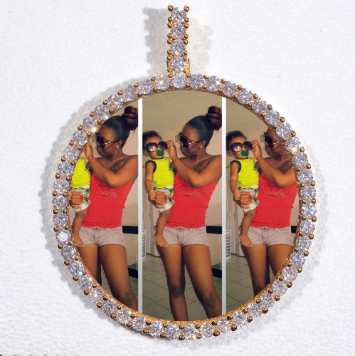 LARGE 3D CIRCLE CUSTOM PICTURE PENDANT