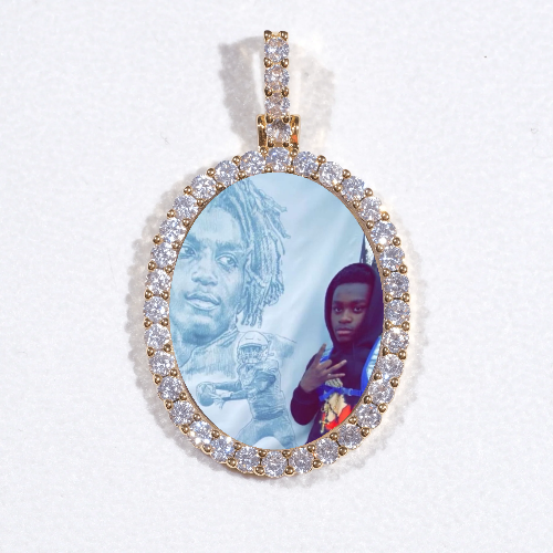 3D Oval Custom Picture Pendant