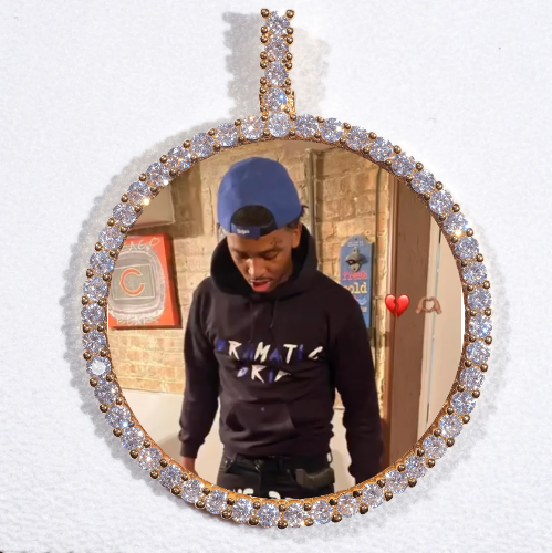 LARGE 3D CIRCLE CUSTOM PICTURE PENDANT