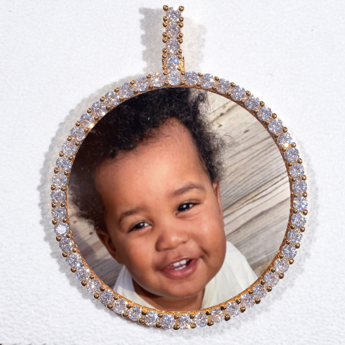 LARGE 3D CIRCLE CUSTOM PICTURE PENDANT