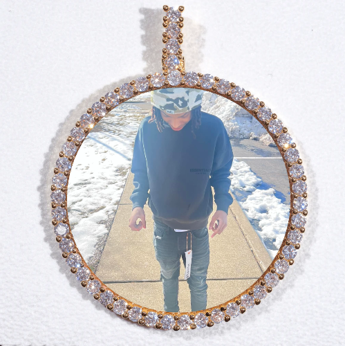 LARGE 3D CIRCLE CUSTOM PICTURE PENDANT