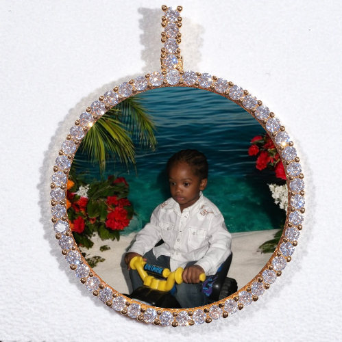 LARGE 3D CIRCLE CUSTOM PICTURE PENDANT