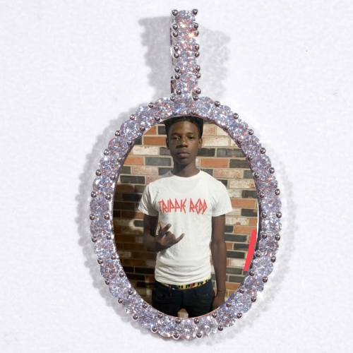 Large 3D Oval Custom Picture Pendant