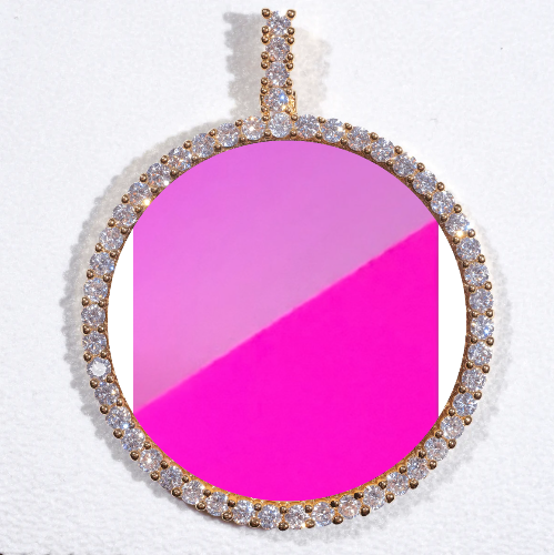 LARGE 3D CIRCLE CUSTOM PICTURE PENDANT